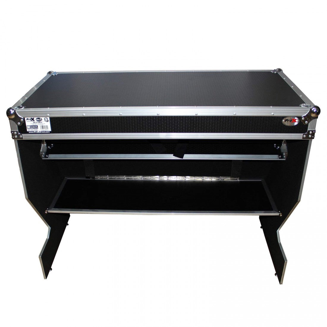 ProX XS-ZTABLE Folding Portable Z-Style DJ Workstation (Silver on Black)