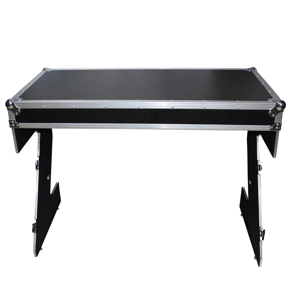 ProX XS-ZTABLE Folding Portable Z-Style DJ Workstation (Silver on Black)