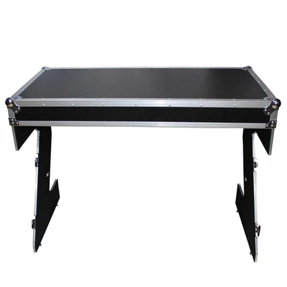 ProX XS-ZTABLE Folding Portable Z-Style DJ Workstation (Silver on Black)