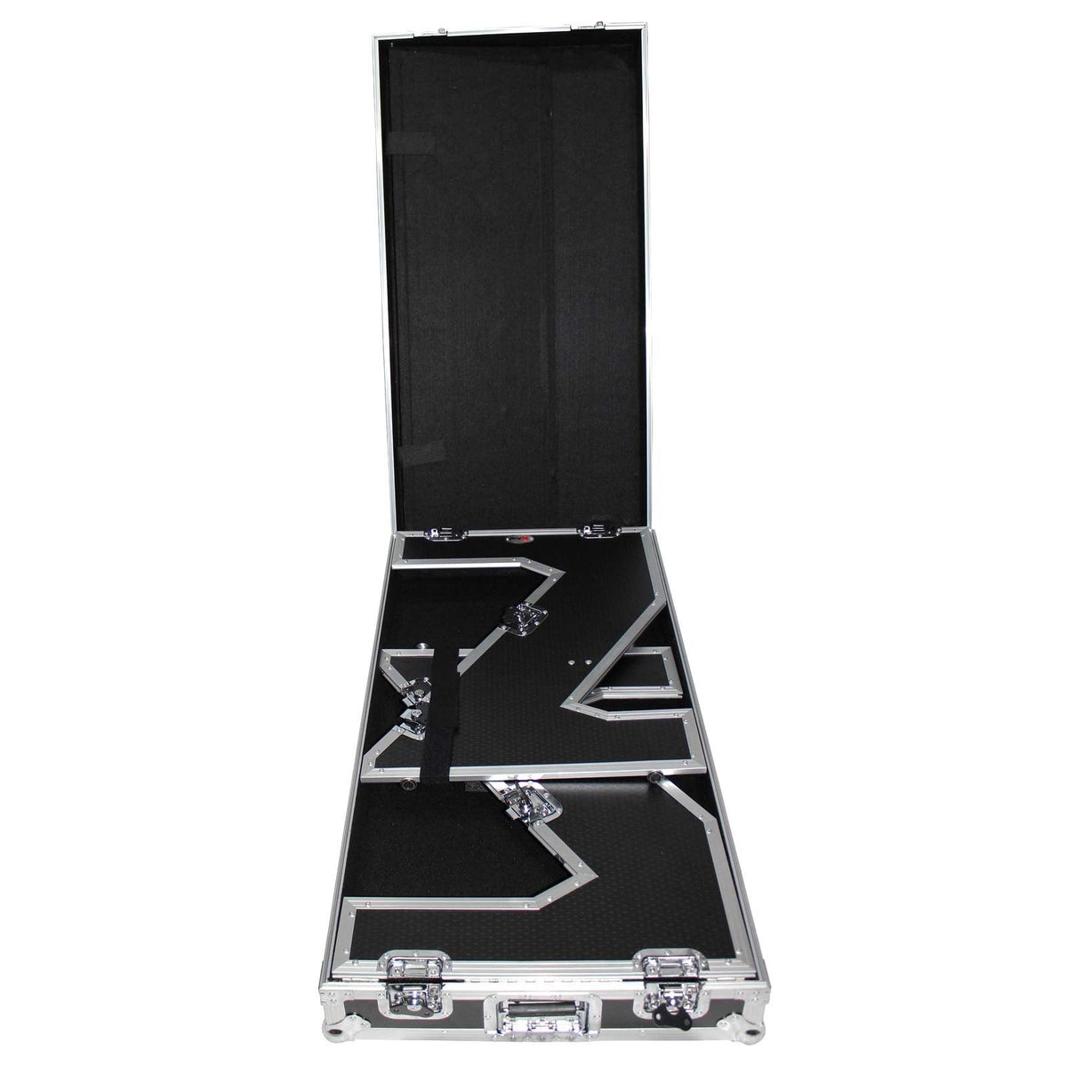 ProX XS-ZTABLE Folding Portable Z-Style DJ Workstation (Silver on Black)
